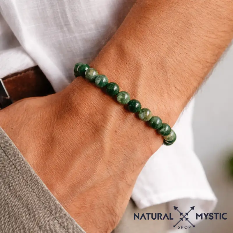 Bracelet Agate Mousse ÉQUILIBRE Chakra Anahata - Image 2