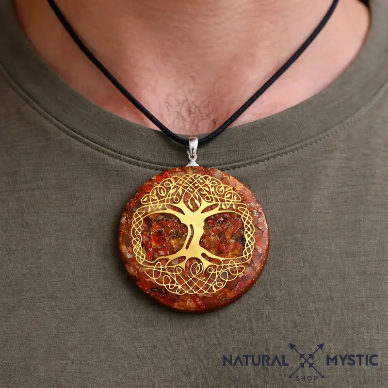 Collier Pendentif Arbre de Vie Orgone | Scalaire Cornaline Jaspe - Image 3