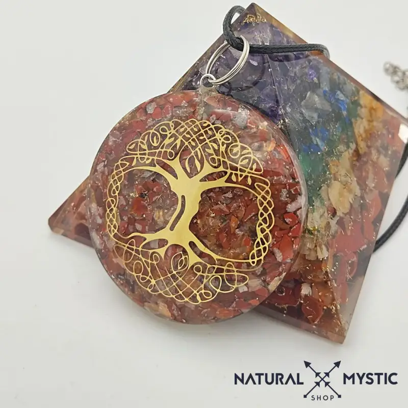 Collier Pendentif Arbre de Vie Orgone | Scalaire Cornaline Jaspe - Image 5