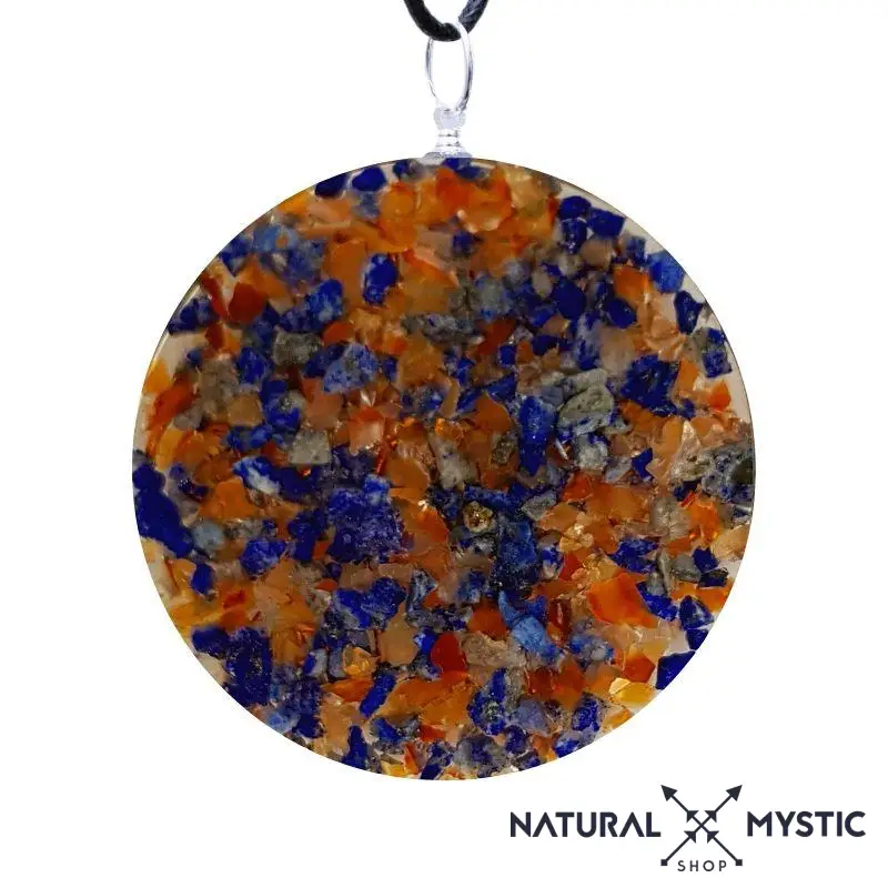Collier Pendentif Orgone MÉTATRON Cornaline Lapis Lazuli - Image 4
