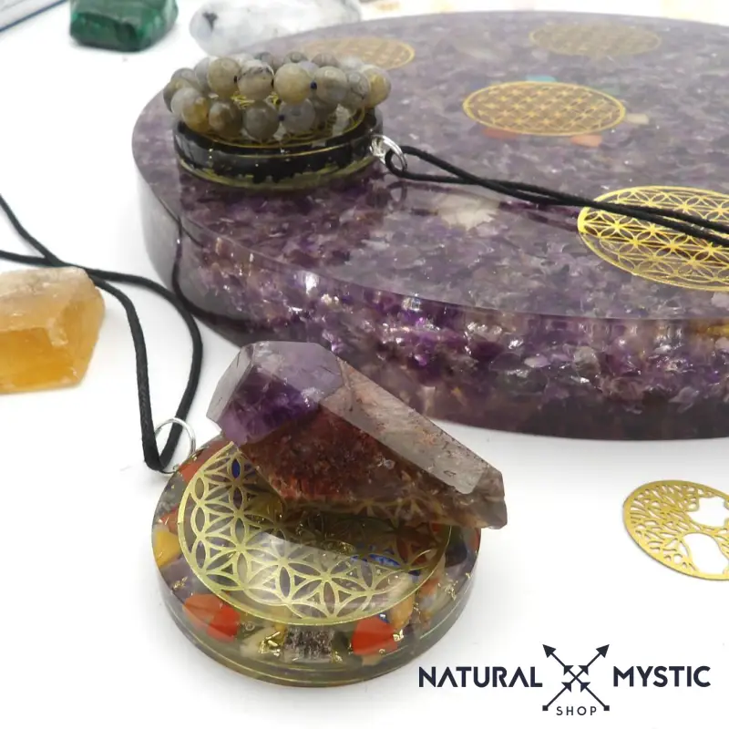 Collier Pendentif Fleur de Vie Orgone | Scalaire 7 Chakras - Image 6