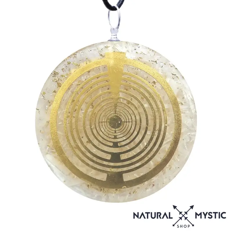 Collier Pendentif Fleur de Vie Orgone | Scalaire Sélénite - Image 3
