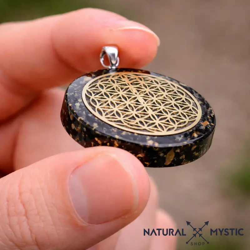 Collier Pendentif Fleur de Vie Orgone | Scalaire Tourmaline Noire - Image 5