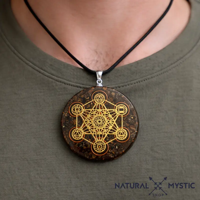 Collier Pendentif Orgone | Scalaire MÉTATRON Oeil de Tigre - Image 3