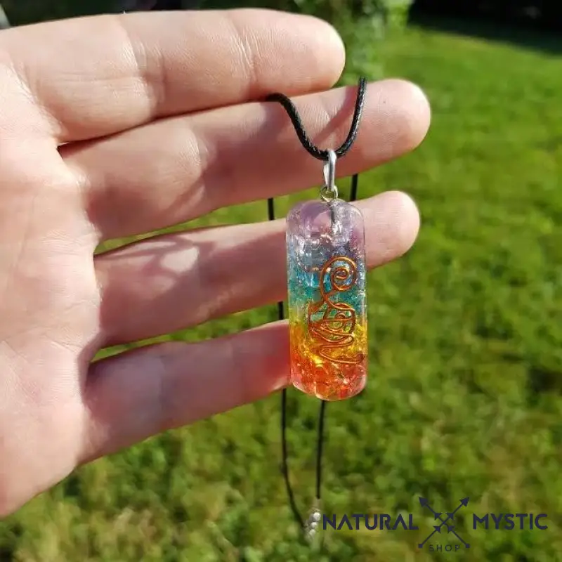 Collier Pendentif Énergie Orgone 7 Chakras - Image 3