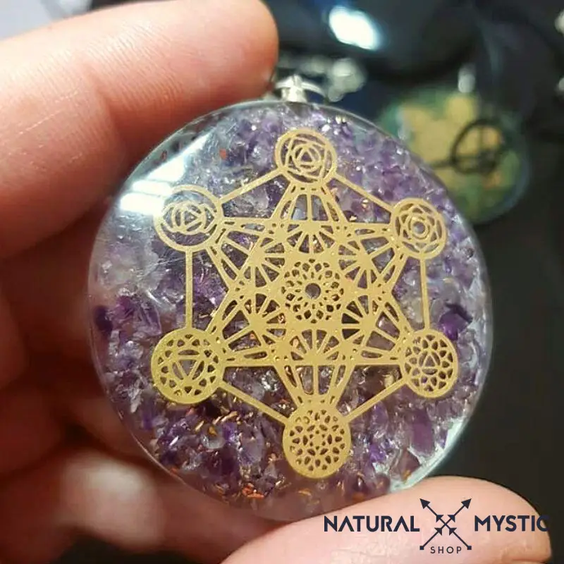 Collier Pendentif Orgone MÉTATRON Améthyste - Image 3