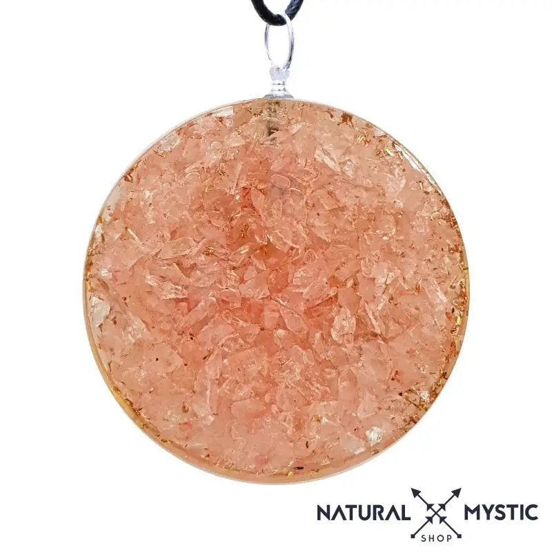 Collier Pendentif Orgone MÉTATRON Quartz Rose - Image 4