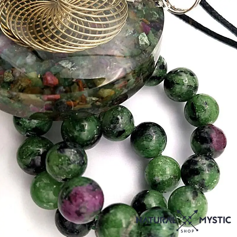Collier Pendentif Orgone TORE Rubis Zoïsite - Image 3