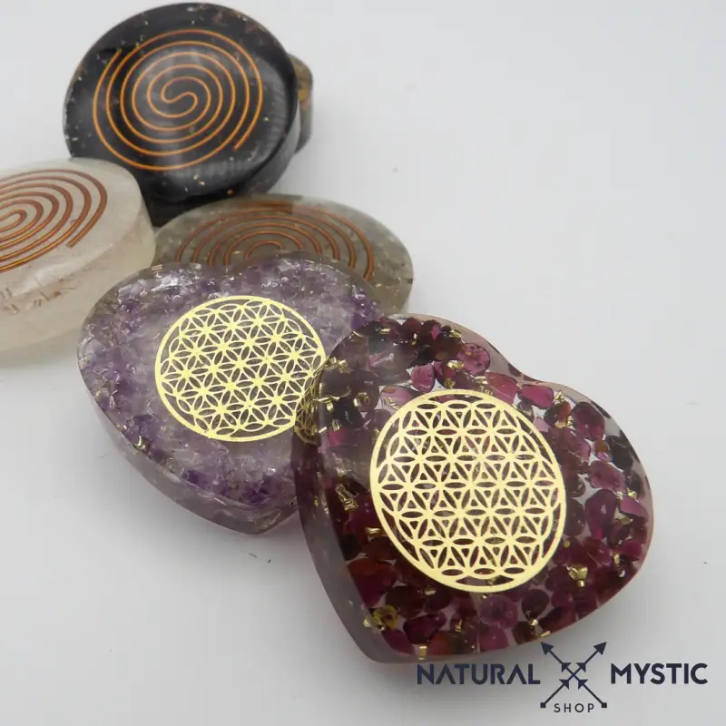 Orgonite de Poche | Cœur Fleur de Vie Améthyste - Image 8