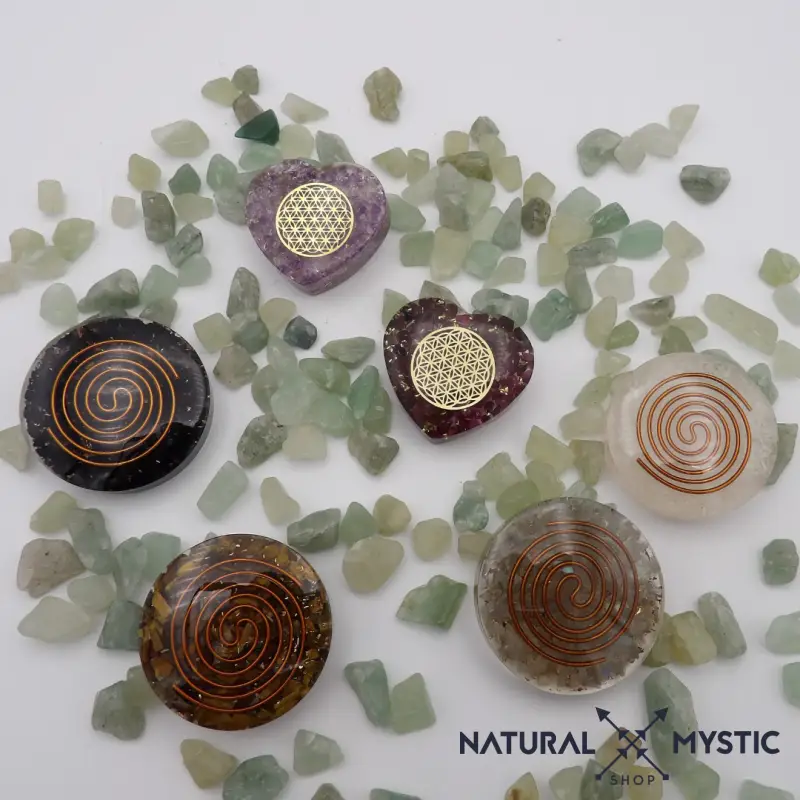 Orgonite de Poche | Cœur Fleur de Vie Grenat Almandin - Image 6