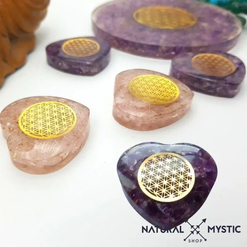Orgonite de Poche | Cœur Fleur de Vie Quartz Rose - Image 5