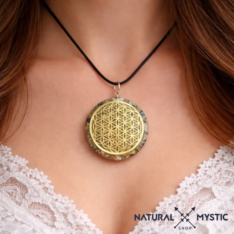 Collier Pendentif Fleur de Vie Orgone | Scalaire Labradorite - Image 3