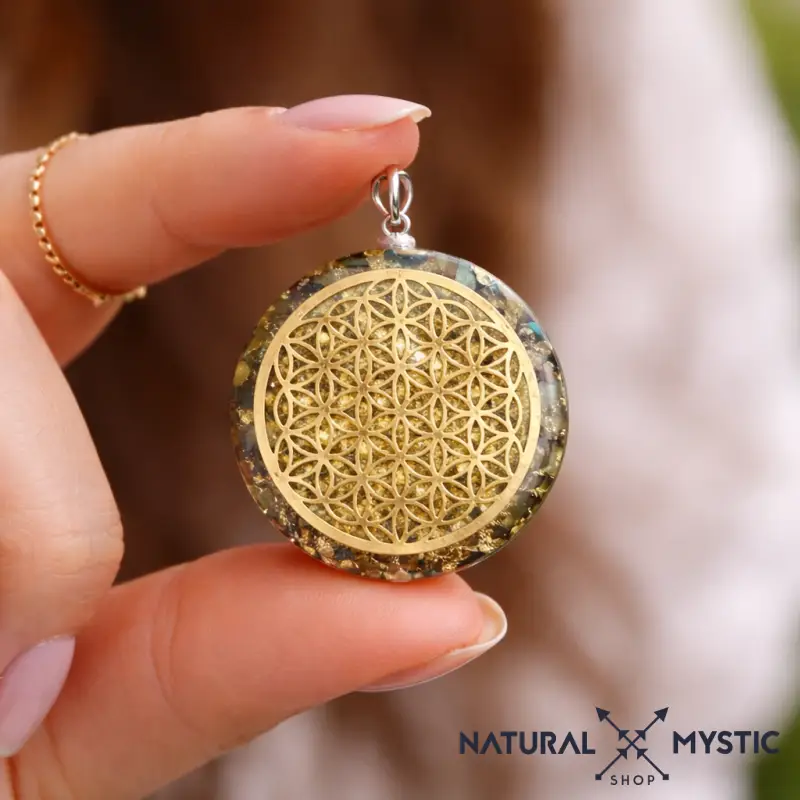 Collier Pendentif Fleur de Vie Orgone | Scalaire Labradorite - Image 4