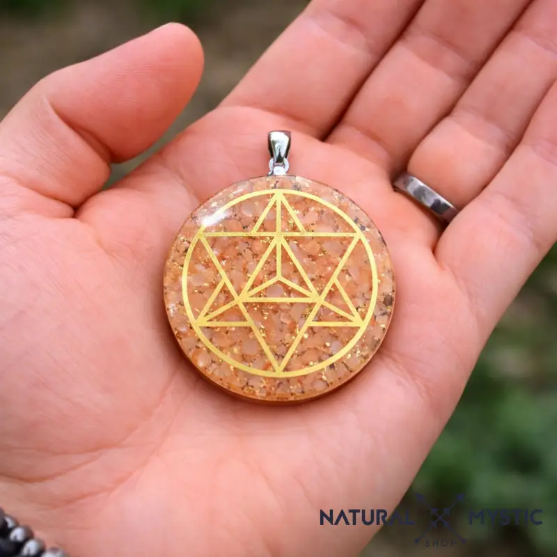 Collier Pendentif Orgone MERKABA Pierre de Soleil - Image 3