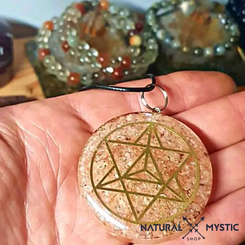 Collier Pendentif Orgone MERKABA Pierre de Soleil - Image 5