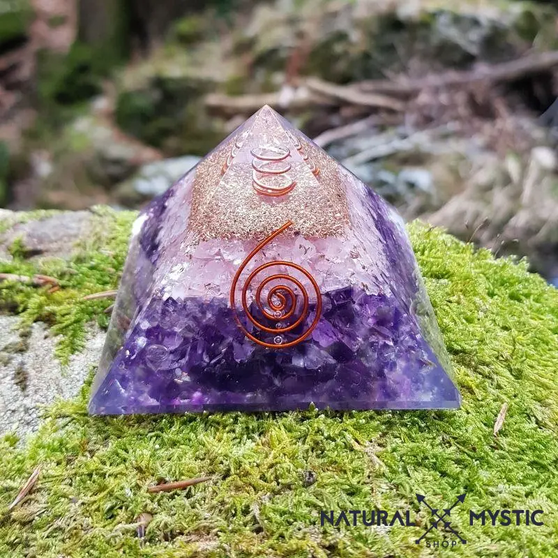 Pyramide Orgone APAISEMENT Améthyste Quartz Rose Cristal de Roche - Image 4