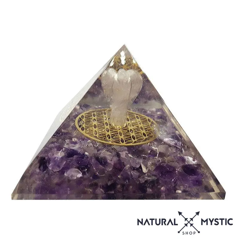 Pyramide Orgone CÉLESTE Améthyste et Cristal de Roche - Image 3