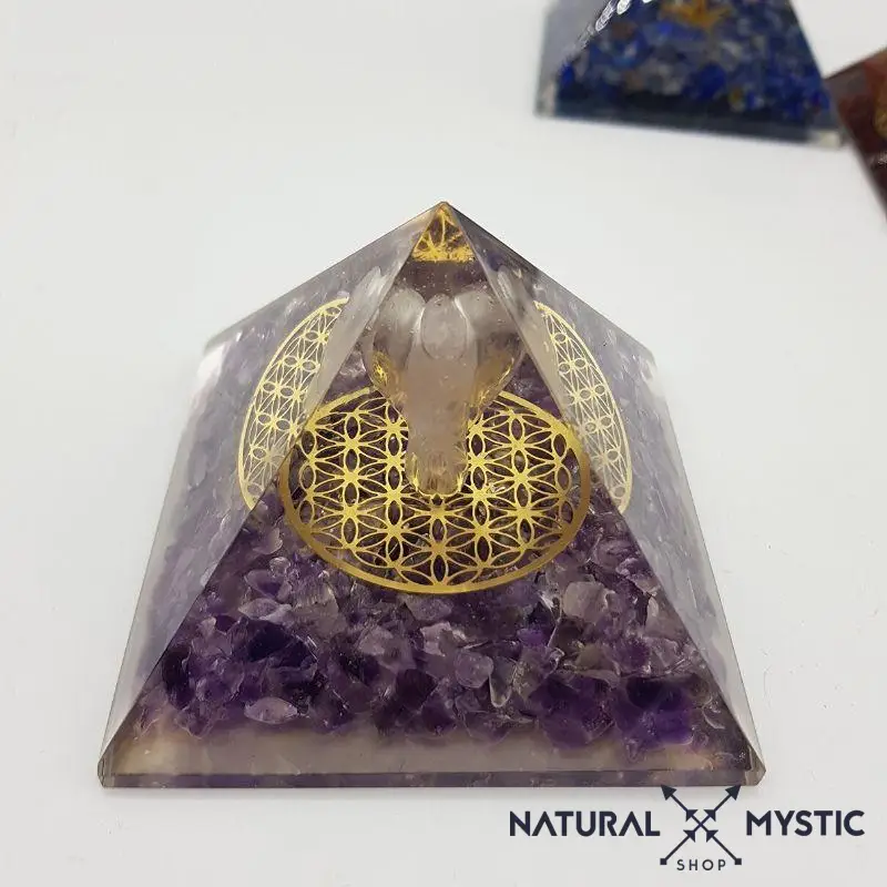Pyramide Orgone CÉLESTE Améthyste et Cristal de Roche - Image 7