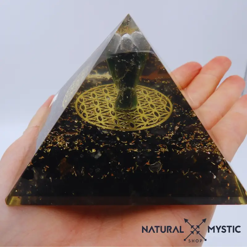 Pyramide Orgone CÉLESTE Tourmaline et Quartz Fantôme - Image 4