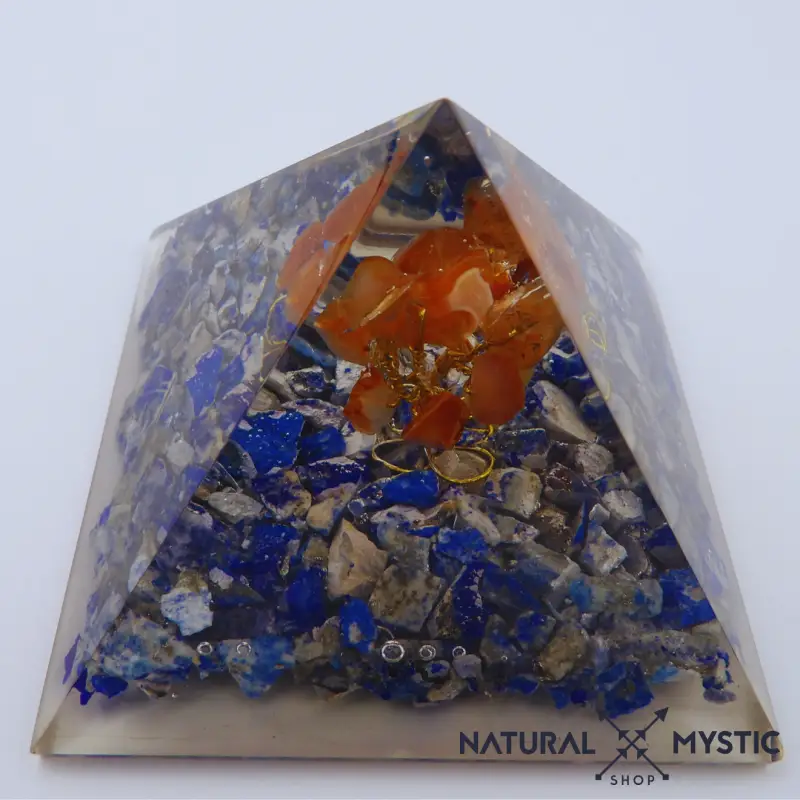 Pyramide Orgone COMMUNICATION Arbre de Vie Cornaline Lapis-Lazuli - Image 3