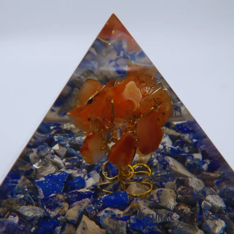 Pyramide Orgone COMMUNICATION Arbre de Vie Cornaline Lapis-Lazuli - Image 4